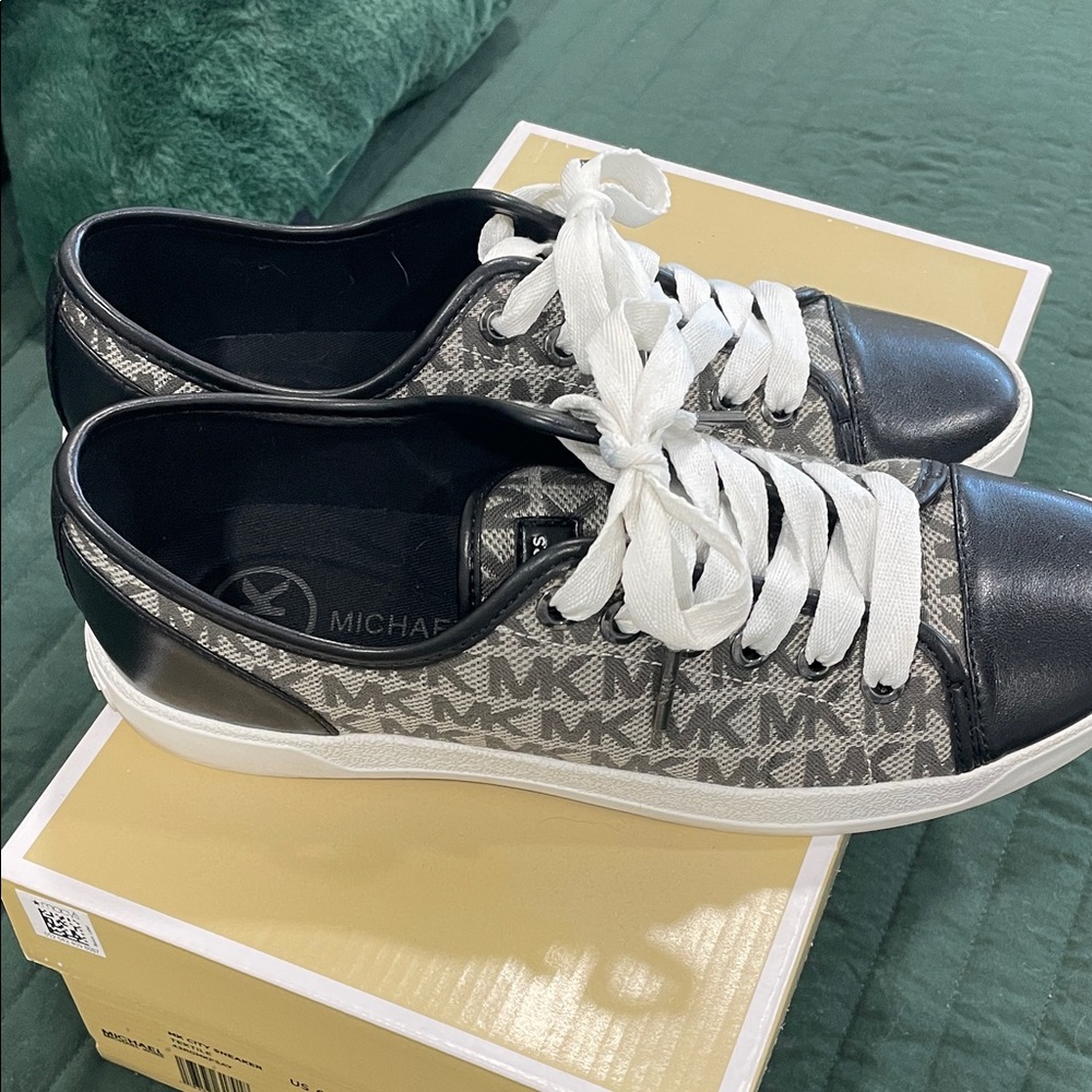 Michael Kors Monogram Black and White Sneakers